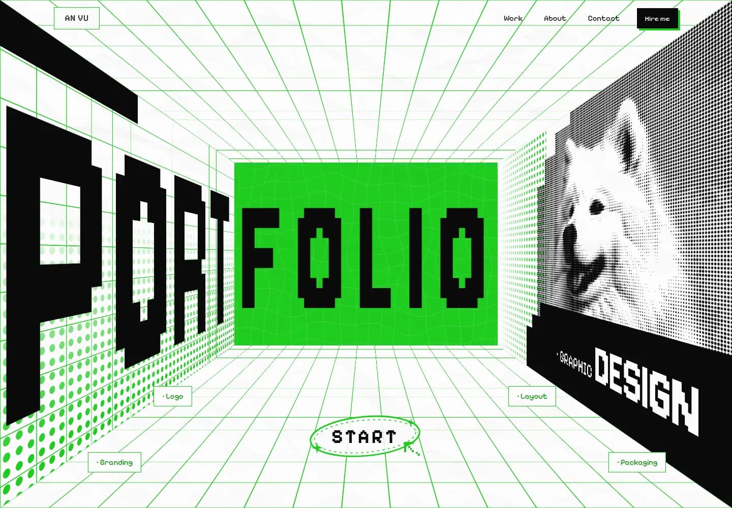 An Vu Portfolio concept website homepage