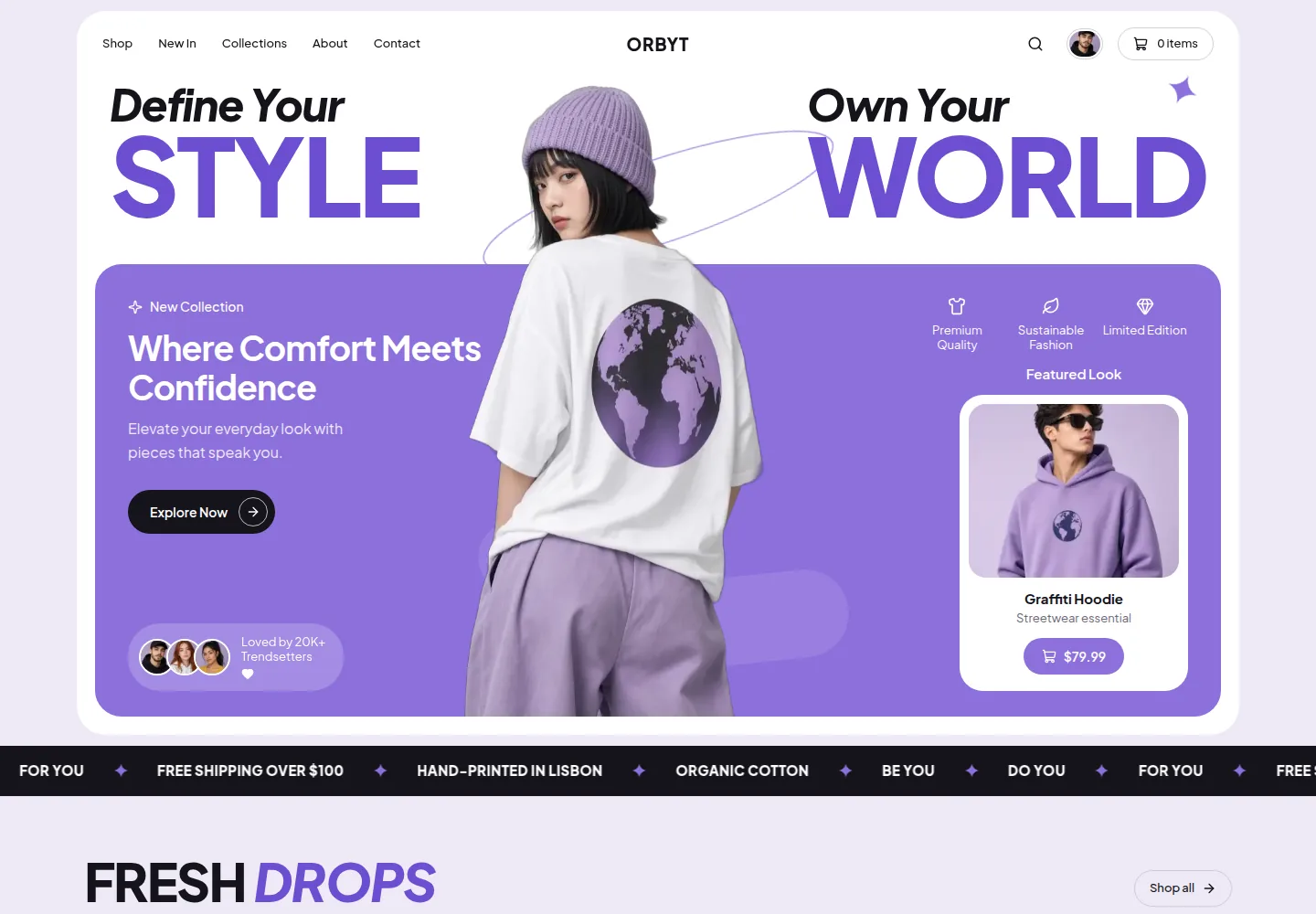 ORBYT concept website homepage