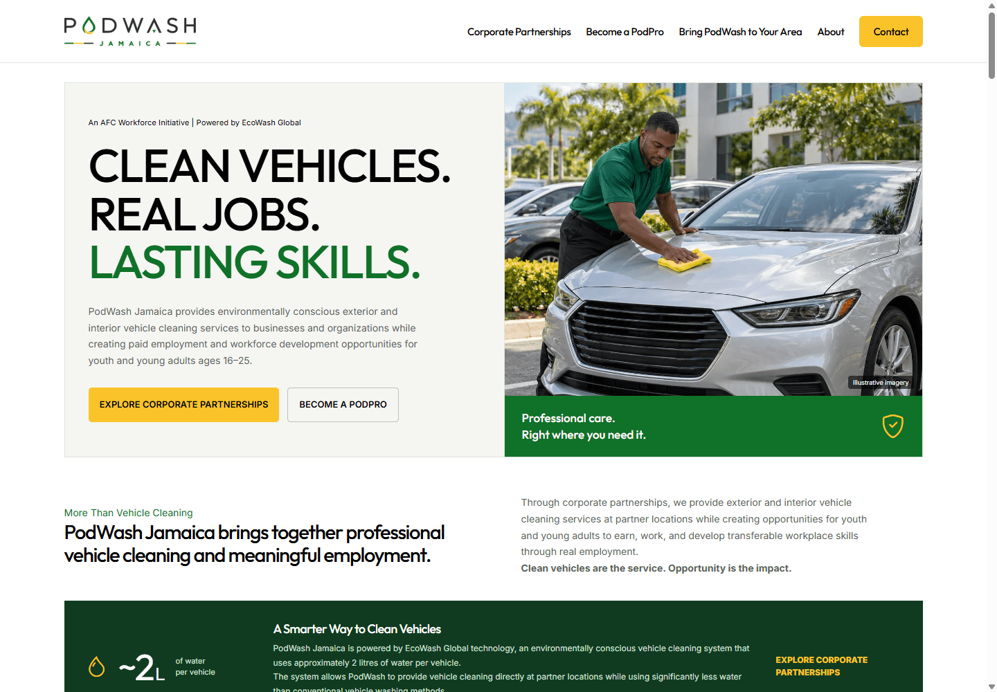 PodWash Jamaica website homepage